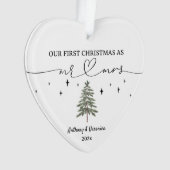 Pas getrouwd Onze eerste kerst als meneer en mevro Ornament (voorkant)