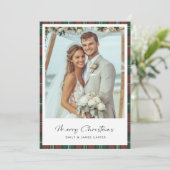 Pas getrouwd Plaid is net getrouwd met kerst Feestdagenkaart (Staand voorkant)