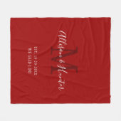 Pas getrouwd Rood Vastgestelde datum Aangepast Fleece Deken (Voorkant (Horizontaal))