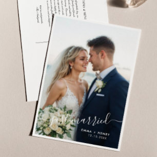 Pas Getrouwd Script Huwelijksfoto Aankondiging Briefkaart