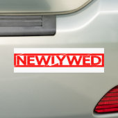 Pas getrouwd Stamp Bumpersticker (Op auto)