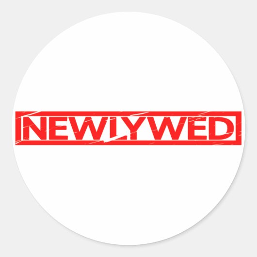 Pas getrouwd Stamp Ronde Sticker (Voorkant)
