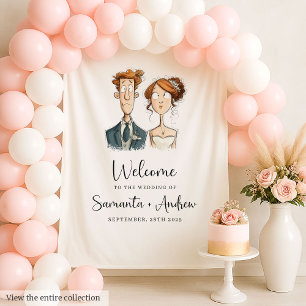 Pas getrouwd Trouwbanner Eigenzinnige Bruid Bruide Wandkleed
