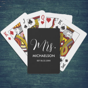 Pas getrouwd Typografie Script Pokerkaarten