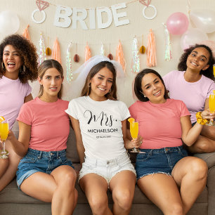 Pas getrouwd Typografie Script T-shirt