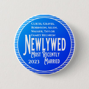 Pas getrouwd van de Family Reunion Award - Onlangs Ronde Button 5,7 Cm