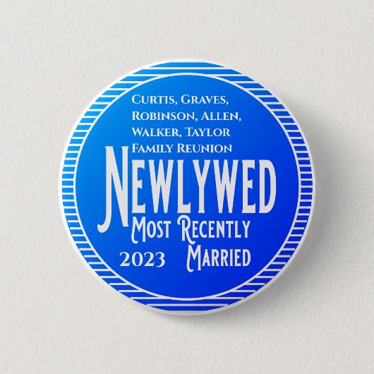Pas getrouwd van de Family Reunion Award - Onlangs Ronde Button 5,7 Cm (Voorkant)
