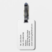 Pas Golf Ball op Groen aan met Monogram Bagagelabel (Achterkant verticaal)