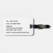 Pas Golf Ball op Groen aan met Monogram Bagagelabel (Achterkant horizontaal)