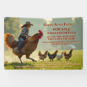 Pas Grappig Biologisch Boerderij Verse Eieren Kooi Spandoek (Horizontaal)