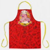 Pas grappige barbecue chef-kok varken grillen schort (Voorkant)