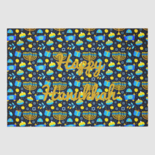 Pas HANUKKAH Blue Gold Tissue Paper aan Tissuepapier