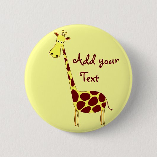 Pas het aan! Cute Giraffe Design Ronde Button 5,7 Cm (Voorkant)