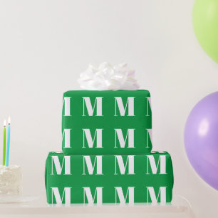Pas het aan met Initiaal, Witte Brief, groen Cadeaupapier