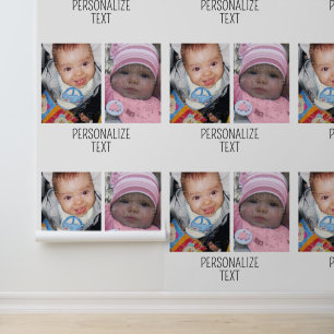 Pas het aan met uw twee foto's en tekst behang