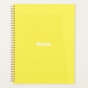 pas het aan, personaliseer het met naam, geel wit planner