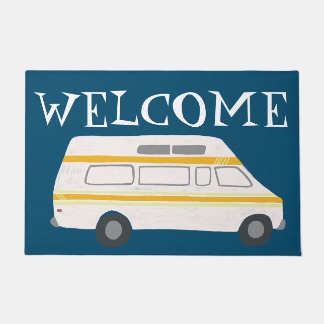 Pas het aan! WELCOME Camper  Vanlife RV Deurmat (Voorkant)