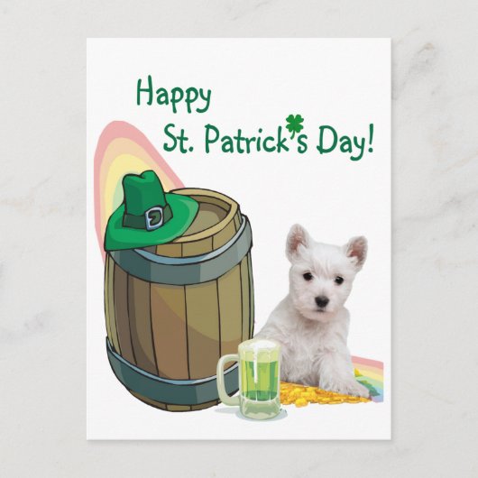 Pas het aan! Westie Puppy St. Patrick's Day Kaart (Voorkant)