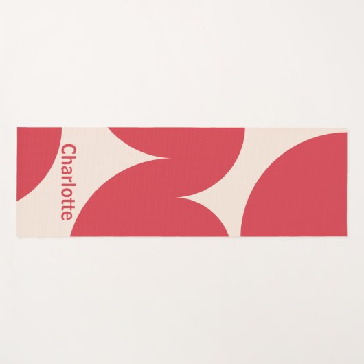 Pas het Abstracte patroon van Retro Red Yoga Mat a (Voorkant (horizontaal))