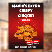 Pas het Grote Restaurant van het Wing van de Kip a Raamsticker (Vel 2)