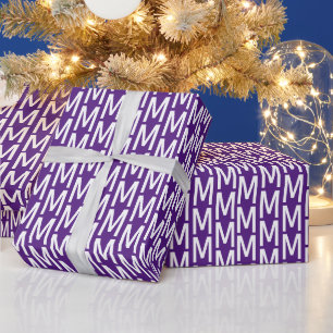 Pas het met Initiaal, Witte Brief paars viool aan Cadeaupapier