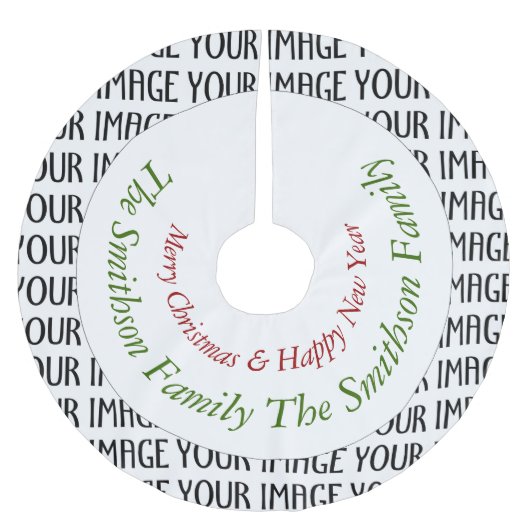 Pas het met Uw foto en tekstboomrand aan Kerstboom Rok (Voorkant)