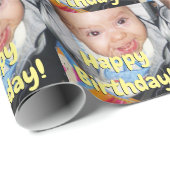 Pas het met Uw foto Happy Birthday aan Cadeaupapier (Rol Hoek)