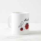 Pas het Moderne Rode Ladybug aan Koffiemok (Voorkant links)