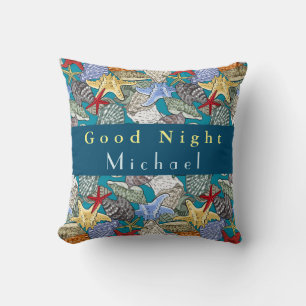 Pas het Patroon Good Night van Shell van het Zee v Kussen