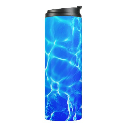 Pas het Wit Manuscript van de Verticale Naam, Blau Thermosbeker (Gedraaid links)