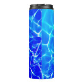 Pas het Wit Manuscript van de Verticale Naam, Blau Thermosbeker (Achterkant)