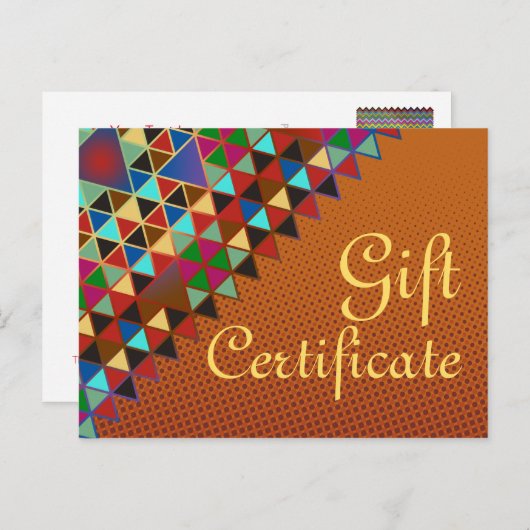 Pas je cadeaubon aan met tekst en achtergrondinfor briefkaart (Voorkant / Achterkant)