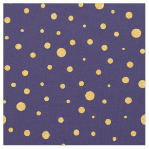 Pas je eigen gouden polka stip aan op middernacht stof
