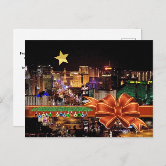 Pas je eigen kerstBriefkaart in Las Vegas aan Briefkaart (Voorkant / Achterkant)