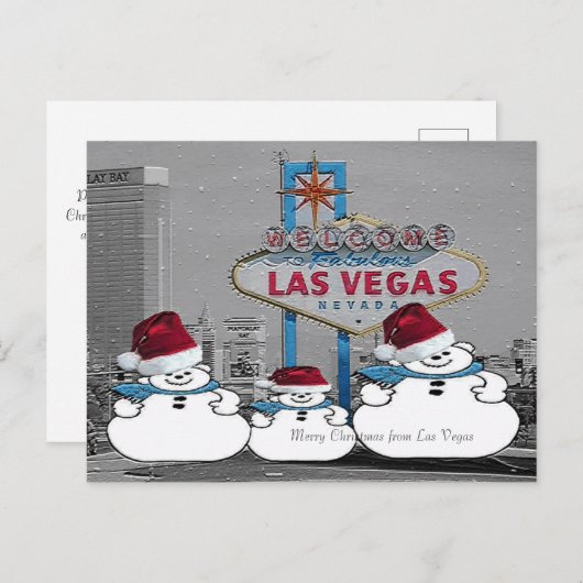 Pas je eigen kerstBriefkaart in Las Vegas aan Briefkaart (Voorkant / Achterkant)