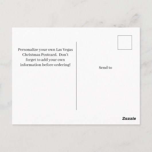 Pas je eigen kerstBriefkaart in Las Vegas aan Briefkaart (Achterkant)