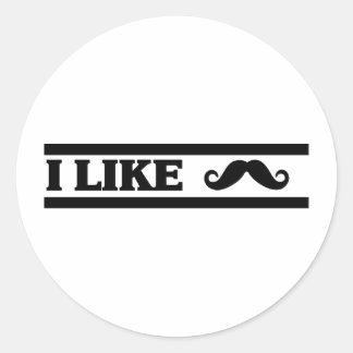 Pas je eigen product aan: Ik hou van Stache Ronde Sticker