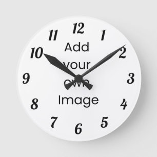 Pas je eigen (zwarte nummers) wandklok aan ronde klok