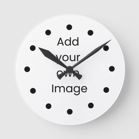 Pas je eigen (zwarte Stippen) wandklok aan Ronde Klok (Voorkant)