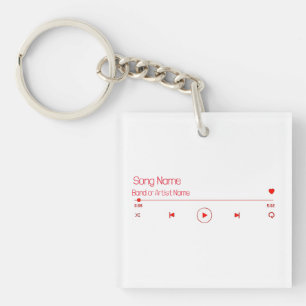 Pas je favoriete muziek aan sleutelhanger