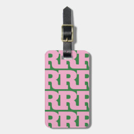 Pas je letter aan, vet monogram patroon  bagagelabel