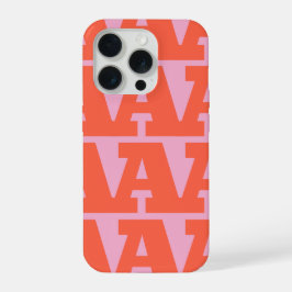 Pas je letter aan, vet monogrampatroon  iPhone 15 pro hoesje