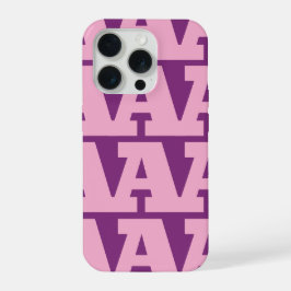 Pas je letter aan, vet monogrampatroon  iPhone 15 pro hoesje