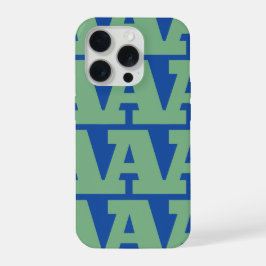 Pas je letter aan, vet monogrampatroon  iPhone 15 pro hoesje