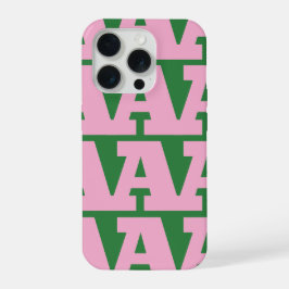 Pas je letter aan, vet monogrampatroon  iPhone 15 pro hoesje