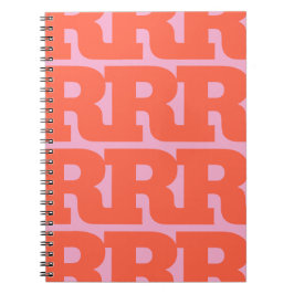 Pas je letter aan, vet monogrampatroon  notitieboek