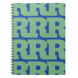 Pas je letter aan, vet monogrampatroon  notitieboek