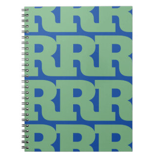 Pas je letter aan, vet monogrampatroon  notitieboek