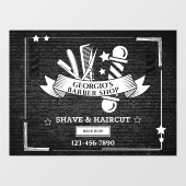 Pas  kapper winkel polen symbolen aan raamsticker (Vel)