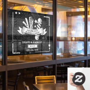 Pas  kapper winkel polen symbolen aan raamsticker